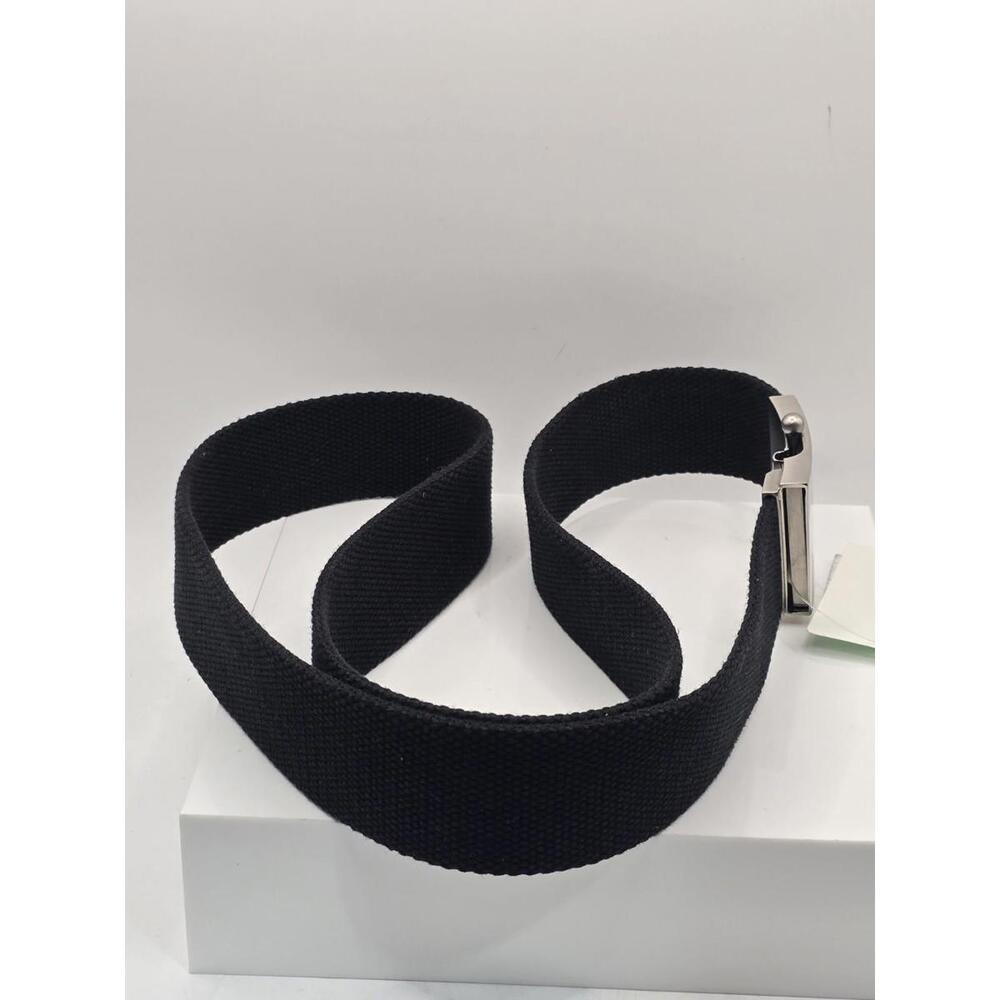 NWT JIL SANDER Mens Black Canvas Silver Buckle Adjustable Belt - Small Scratches - Picture 3 of 6
